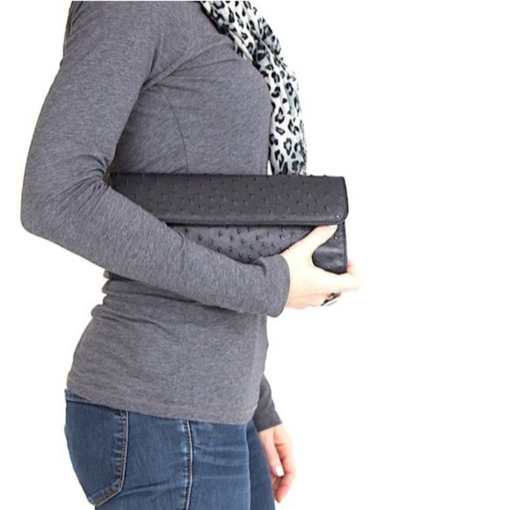 South Africa Ostrich Leather Clutch Purse